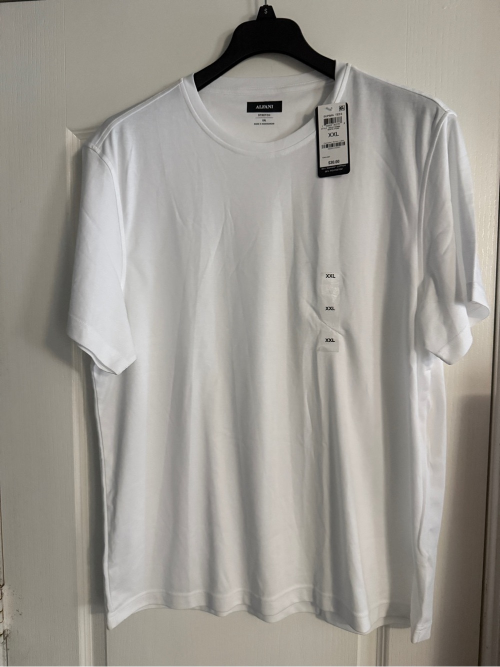 Alfani Men's Classic stretch Crew Neck T-Shirt - White size XXL